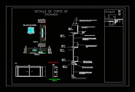 Detalle De Corte Fachada En Dwg Librer A Cad