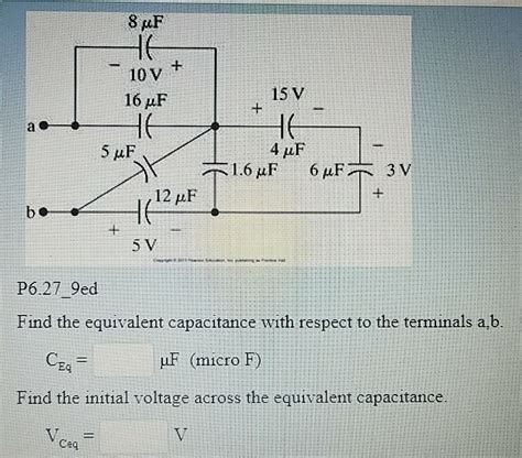 Solved V V P Ed Find The Equivalent Capacitance Chegg