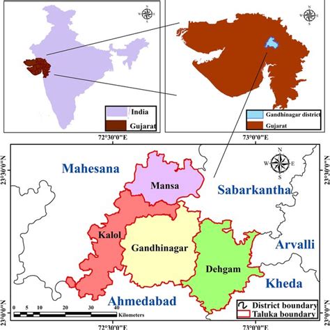 Land use/land cover map of Gandhinagar District: a 1991; b 2001; c ...