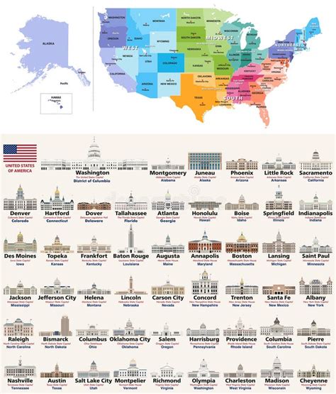 Usa Map States Capitals Stock Illustrations 556 Usa Map States Images