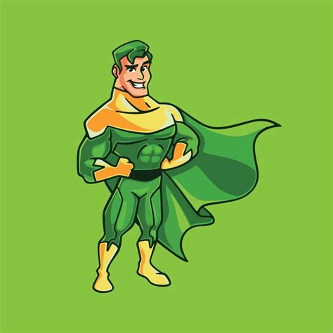 Eco Man Environment Superhero Cartoon Mascot 11426137 Vector Art At