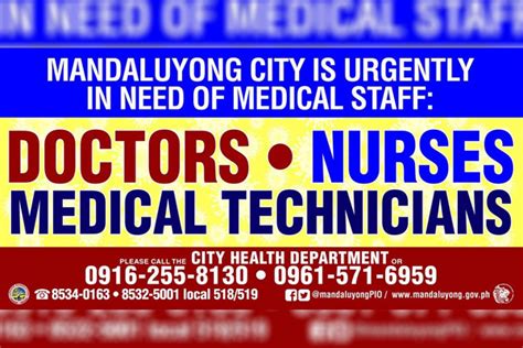 Mandaluyong wants 24 doctors, 34 nurses for new hospital