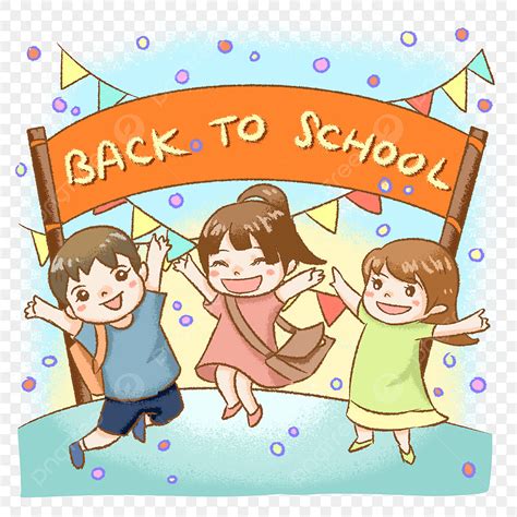 Happy Kids School Hd Transparent, Happy School Kids, Kids Clipart, Hand Painted, Cartoon PNG ...