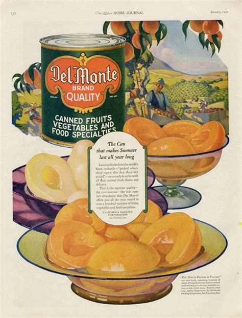 1921 Del Monte Canned Fruits and Vegetables Vintage