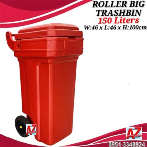 Roller Big 150 Liters Trash Bin With Wheels Lazada Ph