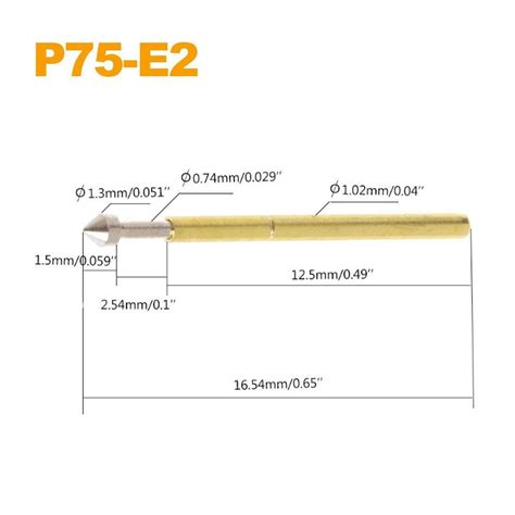 P75 E2 Spring Test Probe Pogo Pin 5 Pcs RoboticsDNA