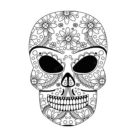 Premium Vector Ornate Skull Style Zentangl Doodle