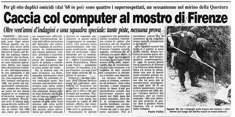 Mostro Di Firenze Monster Of Florence 26 Ottobre 1991 Stampa