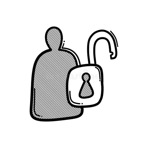 Unlock User Doodle Vector Icon Drawing Sketch Illustration Hand Drawn