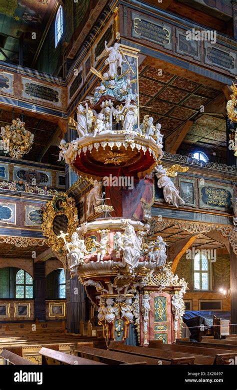 Pulpit Decorated With Figures Evangelical Peace Church Of The Holy