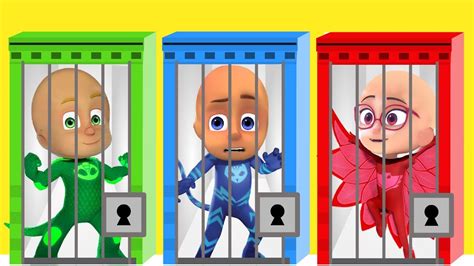 Learn Colors With Pj Masks Keys And Wrong Hairs Youtube