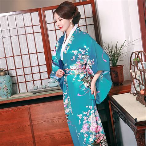 Japanese Traditional Kimono Yukata For Woman Sexy Floral Printed