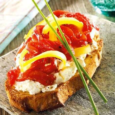 Recette Bruschettas De Fromage Frais Aux Poivrons Grill S Recette