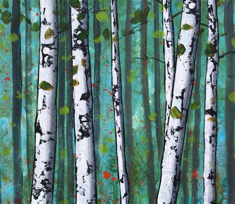 Panoramic Birch Tree Painting Abstract Painting Birch Trees | Etsy | Birch tree painting, Forest ...