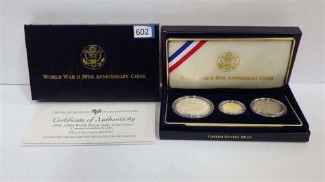 WWII 50th Anniversary US Mint Commemorative Coins With CoA And Original