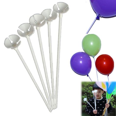 dazzling toys 72 pcs plastic white balloon sticks with cup party decor ...