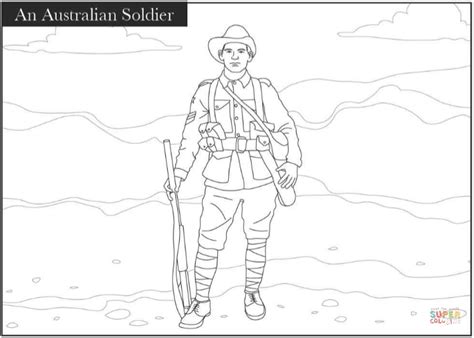 A Ww1 Australian Soldier Coloring Page Free Printable Coloring Pages