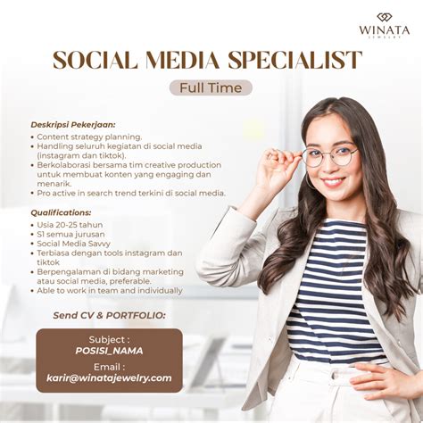 Lowongan Kerja Social Media Specialist Di Winata Jewelry Lokerjogja Id