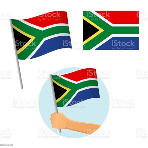 South Africa Flag In Hand Stock Illustration Download Image Now