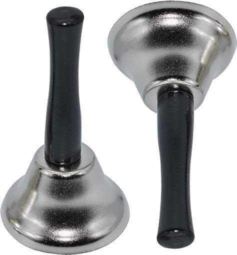 Silver Steel Hand Bell Loud Call Bell 2Pcs Hand Bell Christmas Jingle