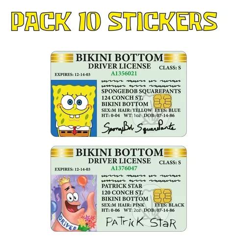 Pack 10 Cover Tarjeta De Crédito Licencia Bob Esponja Meses sin interés