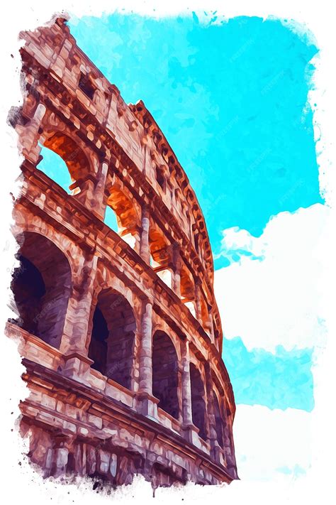 Premium Photo Colosseum Watercolor Style Landscape