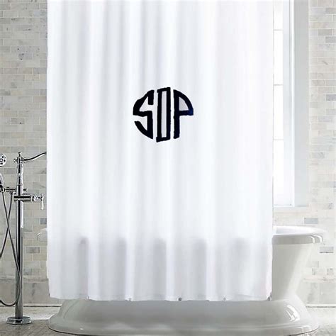 Monogram Shower Curtain Decorative Shower Curtain Fabric Etsy