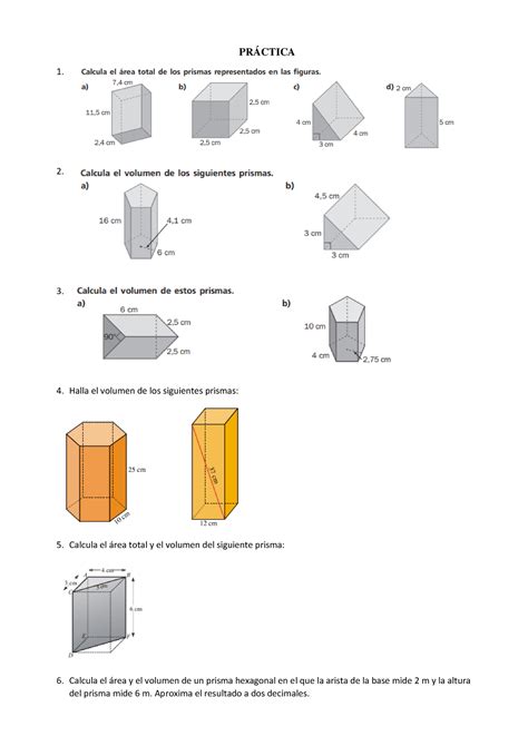 Pr Ctica Prismas To Esm Pr Ctica Halla El Volumen De Los
