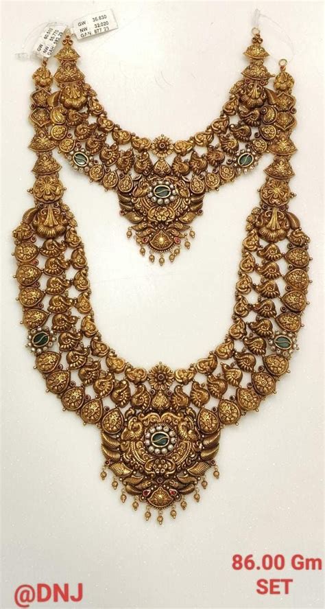 Pin By P Raj Seervi On Gold Antique Long Har In Gold Bridal