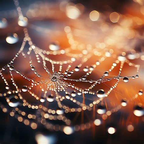 Premium Ai Image Water Droplets On A Spiderweb In The Morning Mist