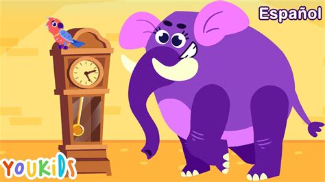 Hickory Dickory Dock en Español Elefante YouKids Canciones