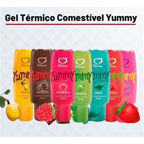 Gel Lubrificante Térmico Beijável Yummy Sexy Fantasy Vários Sabores