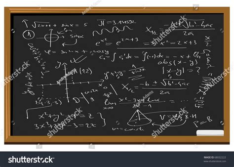 Cartoon Vector Illustration Chalkboard Math Equations Stock Vector ...