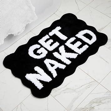 Amazon Get Naked Bath Mat Black White W Unique Scalloped Edge