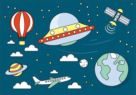 Free Flat Design Vector Space Elements and Icons 159479 Vector Art at ...