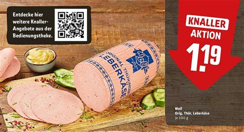 Wolf Orig Thür Leberkäse Angebot bei REWE Kaufpark 1Prospekte de