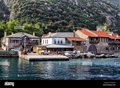 Pier Dafni Mount Athos Athos Peninsula Greece Stock Photo Alamy