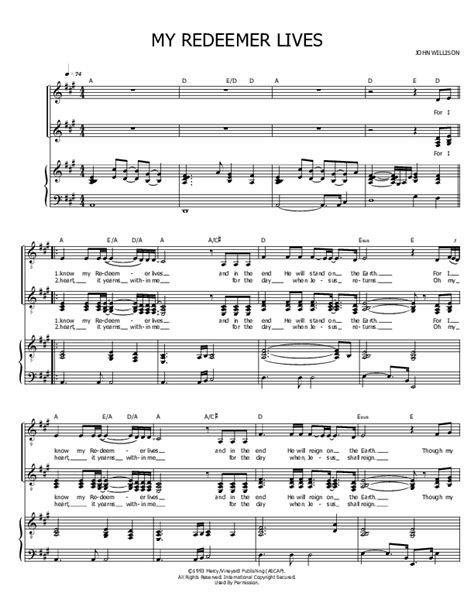 My Redeemer Lives Sheet Music PDF (John Willison) - PraiseCharts