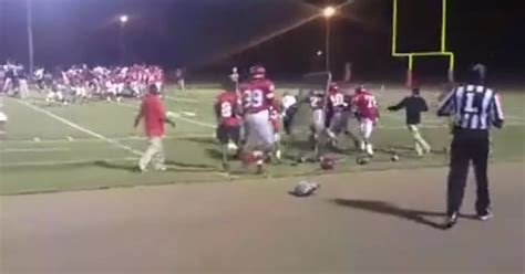 College American Football Game Descends Into Massive Brawl Before Half