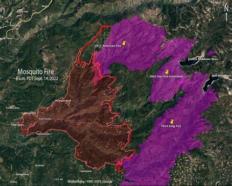 Activity Increases On Mosquito Fire 35 Miles Northeast Of Sacramento Wildfire Today