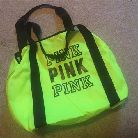 NEON PINK GYM BAG Pink Gym Bags Victoria Secret Pink Bags Bags