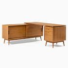 Mid Century Modular L Shaped Desk W File Cabinet Bookcase 70