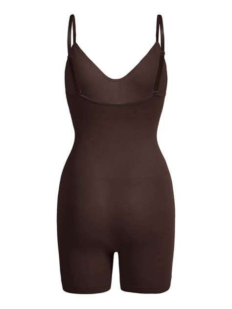 Solid Adjustable Strap Shapewear Romper | SHEIN USA