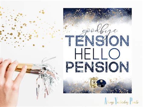 Police Retirement Party Decor Goodbye Tension Hello Pension Etsy