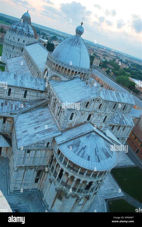 View Of The The Cathedral Of Pisa From The Top Of The The Pisa Tower In