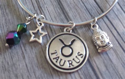 Taurus Charm Bracelet Taurus Bracelet Zodiac Bracelet Charm - Etsy