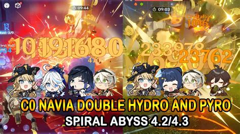 C Navia Double Hydro And Double Pyro Spiral Abyss Youtube