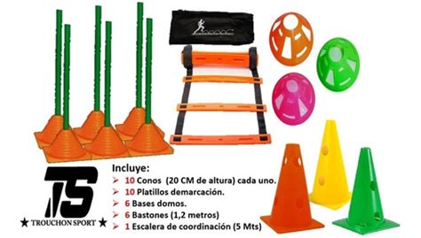 Conos Domos Platillos Bastones Kit Entrenamiento Deportivo Envío gratis