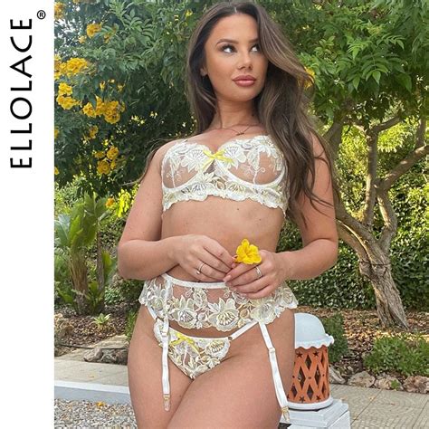 Ellolace Beautiful Erotic Sensual Lingerie Woman Floral Lace