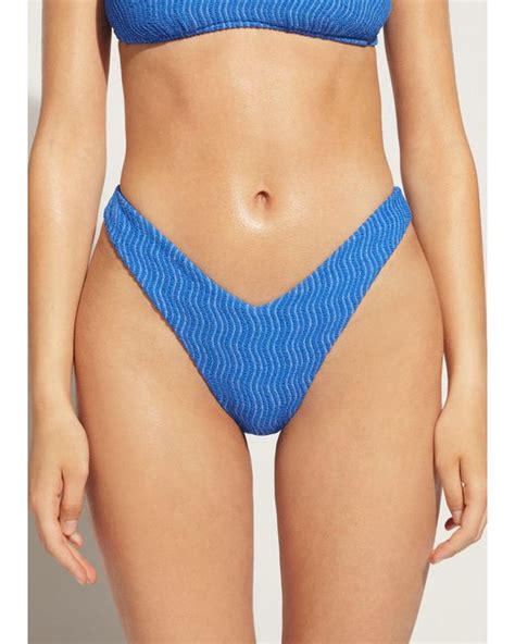 Calzedonia High Cut Brazilian Swimsuit Bottom Mykonos In Blue Lyst Uk